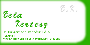 bela kertesz business card